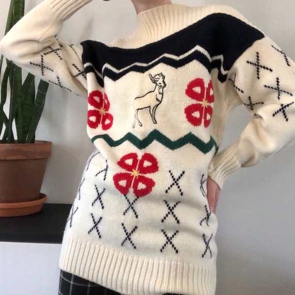 M VTG fair isle pullover knit sweater - Picture 4 of 8